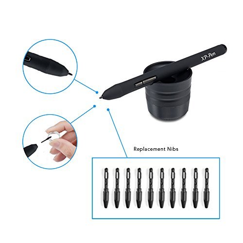 XP-Pen Pen Stylus Replacement Nibs Only for XP-Pen Star01, 02, 03, 06, G430, G540 Stylus Black (Pack of 100)