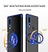 Huawei Y9 Prime 2019 Case, Honor 9X Case [360° Ring Stand] Crystal Clear [Electroplated Edge] Silicone Thin Cover Compatible with Huawei Y9 Prime 2019 / Honor 9X (Blue, Y9 Prime 2019)