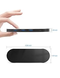 7 en 1 USB 3.0 Hub Adaptador con puertos de carga USB C, Negro