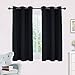 NICETOWN Halloween Living Room Blackout Curtains and Drapes, Black Solid Thermal Insulated Grommet Blackout Drapery Panels for Window (2 Panels, 42 Inch Wide by 45 Inch Long, Black)