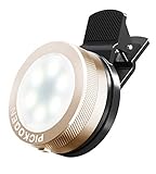 Universal Clip-On Mini LED Light Portable Pocket Spotlight for iPhone, iPad, iPod, Samsung, LG, Motorola, HTC, Nokia, Cell Phones and Tablets Camera Video Light (Gold)