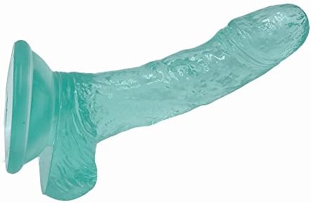 6.03 inch Relax D-ild.ò Realistic for Women with Strong Base Cup Private Package,JK0625-KHGT-RFUG (Clear Green)