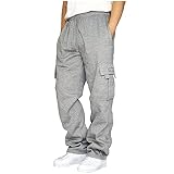Men's Cargo Sweatpants Casual Fleece Joggers Loose