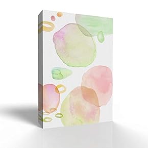 Canvas Wall Art - Watercolor Abstract Color Block Line Draw - Modern Home Art Stretched and Framed Ready to Hang - 12x18 inches