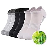 Bamboo Socks, Sunew Unisex Super Soft Cushioned Comfortable Wicking Moisture No Show/Low-cut Workout Socks 1/3/6 Pairs