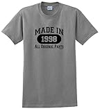21st Birthday Party Supplies 21st Birthday Gift Made 1999 All Original Parts T-Shirt XL Sport Grey