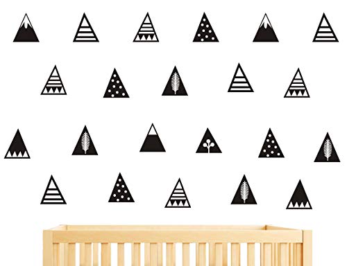 Mountain Wall Decals,8 Different Pattern,Removable Vinyl Wall Stickers for Baby Kids Boy Girl Bedroom Nursery Decor(A16) (Black)