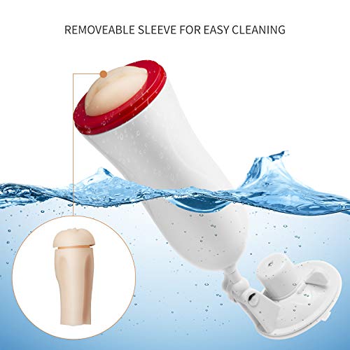 image for BAWAN Male Masturbator Cup, 2 in 1 Hand Free Silicone Vagina Pussy Ana
