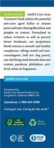 Earth S Care 5 Sulfur Acne Mask Treatment No Parabens Colors Or Fragrances Allergy Tested 2 5 Oz Amazon Ca Health Personal Care