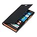 kwmobile Flip Case Compatible with Nokia Lumia 730/735 - Book Style Protective Front Flip Cover Smartphone Case - Black