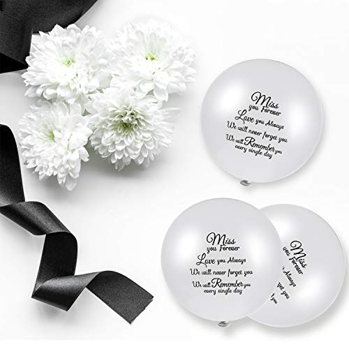 60 Pieces White Memorial Balloons Funeral Helium Remembrance Balloons