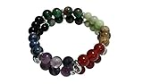 Chakra 7 Gemstones Double Strand Healing Bracelet, Size 7