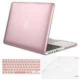 MOSISO Plastic Hard Case Shell & Keyboard Cover & Screen Protector Only Compatible [Previous Generation] MacBook Pro (No USB-C) Retina 15 Inch (Model: A1398) (No CD-ROM), Rose Gold
