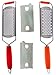 Stainless Steel Handheld Cheese and Lemon Grater and Zester Set of 2, Red and Orange
