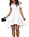 Aolakeke Women Casual Off Shoulder Formal Party Cocktail Dress With Short Sleeves, Large, White