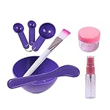 Teenitor Lady Facial Care Mask Facemask Mixing Tool Sets, Bowl Stick Brush Gauge 8 in 1 Set Purple