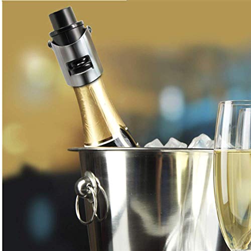 Champagne Stopper, Built-in Pressure Pump and Wing Lock for Sparkling Wine, Prosecco, Cava and Champagne, Keeping the Buzz in the Foam, By JSDOIN - Thumbnail 4