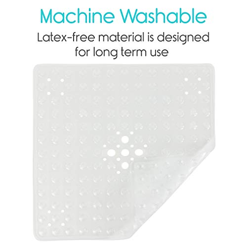 Vive Shower Mat Non Slip Tub Bathtub Grip, 22" by 22", Square Large