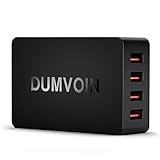DUMVOIN 72W USB Wall Charger with 4 Quick Charge 3.0 Ports for iPhone 6/6S/7/7 Plus,iPad Pro/Air 2,Galaxy S7/S6/Edge, Note 5/4,LG G5 (Qualcomm Certified)
