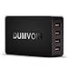 DUMVOIN 72W USB Wall Charger with 4 Quick Charge 3.0 Ports for iPhone 6/6S/7/7 Plus,iPad Pro/Air 2,Galaxy S7/S6/Edge, Note 5/4,LG G5 (Qualcomm Certified)