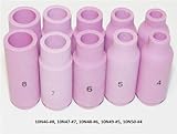 WeldingCity 10 Ceramic Cups 10N46 10N47 10N48 10N49 10N50 (#4 #5 #6 #7 #8) for TIG Torch 17, 18 & 26