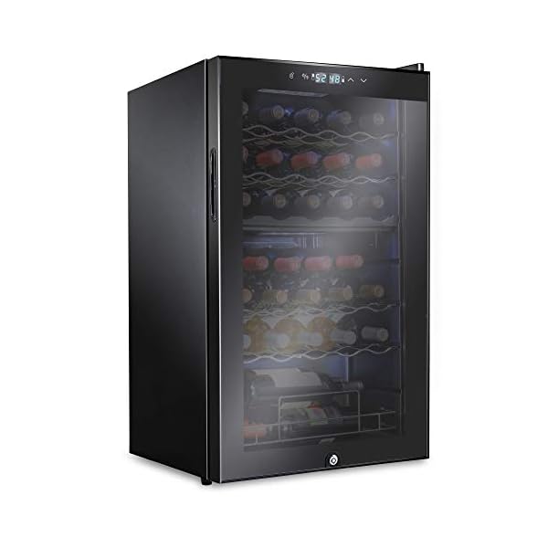 Ivation-33-Bottle-Dual-Zone-Wine-Cooler-Refrigerator-wLock-Large-Freestanding-Wine-Cellar-For-Red-White-Champagne-Sparkling-Wine-41f-64f-Digital-Temperature-Control-Fridge-Glass-Door-Black