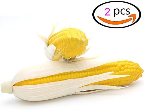 Pack of 2 Corn Artificial Lifelike Simulation Artificial Vegetables Fake Vegetable Home Kitchen Cabinet Decoration (2, corn)