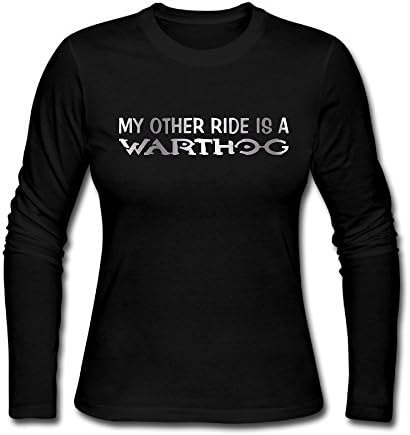 Women's My Other Ride Is A WARTHOG Platinum Style Long Sleeve T Shirt-Black