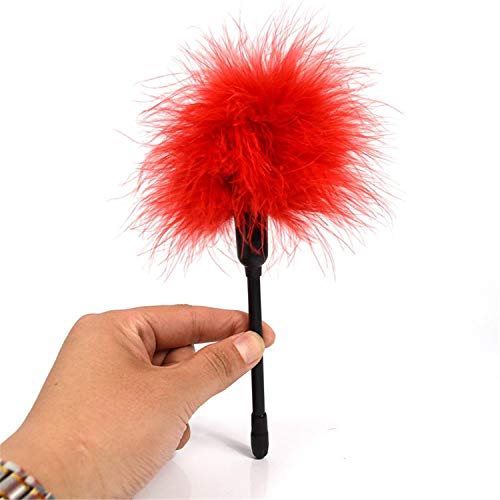 YUNJIYIFANG Nice 10Cm Short Flirting Feather Black Spanking Tickler Sex Toy Erotic Toy Slave Flogger for Couple