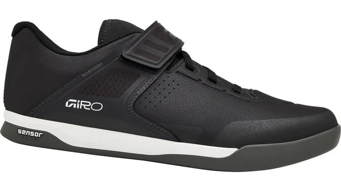 Giro Chamber III Chaussures VTT Homme, Légères et Fines, Transfert de Puissance Optimal, Fermeture Velcro, Semelle Caoutchouc Sensor, Plaque DH Compatible SPD, Couleur : Black, Taille : 40