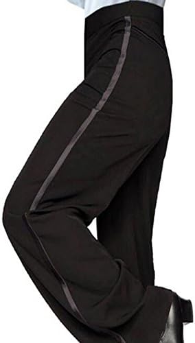HAOYU Boys' and Men's Latin Dance Pants (Black, XL)