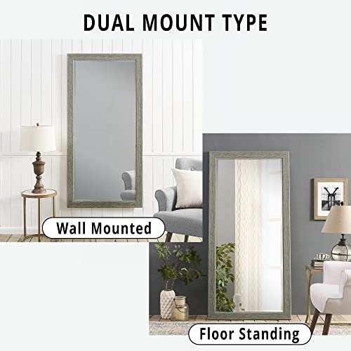 Naomi Home Rustic Floor Mirror Rustic Full Length Mirror Framed Full