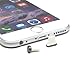 PortPlugs - Aluminum Finish Dust Plug Set - Charger and Headphone Jack Plugs- Compatible iPhone 5, SE, 6, 6s, Plus, iPad Air, iPod 5, 6 – Includes Holders (Gray)