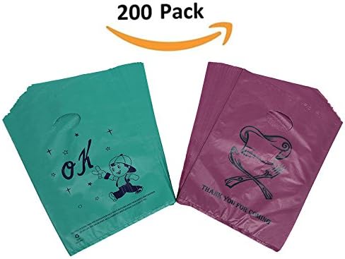 Sigain 200 9" X 12" Green and Purple Merchandise Bags,Plastic Retail Bags,Durable,and Tear Resistant Bags