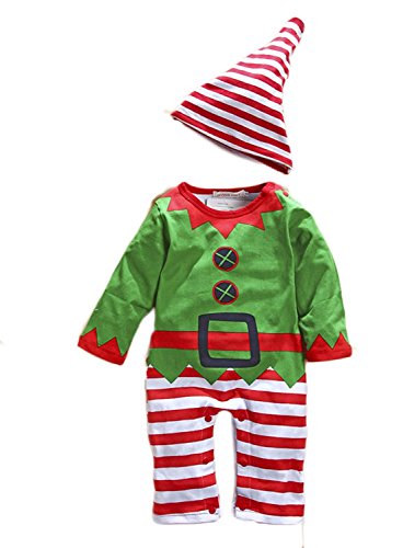 EGELEXY Baby Unisex Holiday Elf Photo Props Costume Romper Onesie