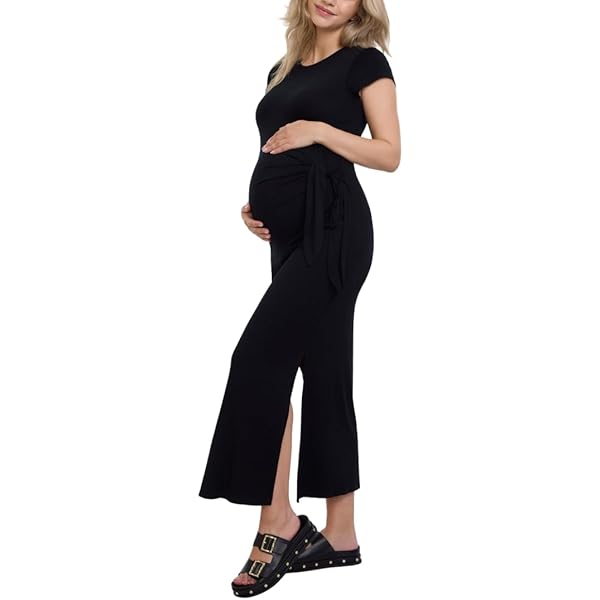 Amazon.com: Motherhood Maternity Women's Long Sleeve Empire Waist Maxi  Pregnancy Dress, Black, X-Small : Clothing, Shoes & Jewelry