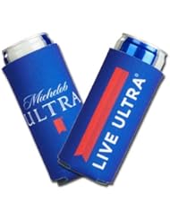 2019 Michelob Ultra Slim Line Can Cooler -2 PACK Coolie LIVE ULTRA