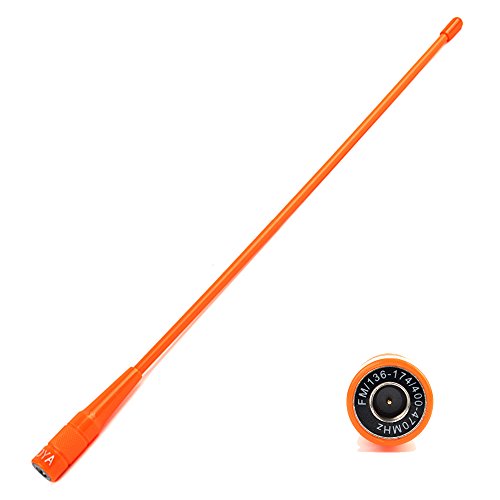 NAGOYA NA-771N Two Way Radio SMA-Male 144/430MHz UHF/VHF Antenna 15’’ Soft Whip Orange Walkie Talkie Aerial fit YAESU VERTAX VX-3R VX-5R Baofeng UV-3R TYT DM-UVF10 TH-UVF9
