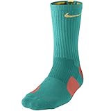 Nike Elite Cushioned Crew Basketball Socks Turbo Green / Atomic Mango SX3692-388