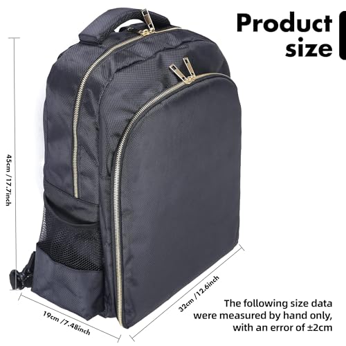 Barber Travel Backpack (Black, 17.7 x 12.6 x 7.5 inches), Air Cushion Design, Waterproof, High Capacity for Clippers and Supplies