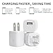 USB Wall Charger, Certified 5W / 1A USB Universal AC USB Home Travel [BUNDLE PACK] Power Wall Charger High Speed 1.0A Output for iPhone iPod Samsung Galaxy Sony HTC LG iPod Nokia (10 Pack) White