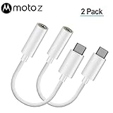 2-Pack Type C to 3.5mm Headphone Jack Adapter, Type C 3.1 Male to 3.5mm Female Stereo Audio Headphone Cable for Motorola Moto Z Series, Macbook Pro, LeEco Le 2/Max 2 and More(White)