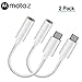 2-Pack Type C to 3.5mm Headphone Jack Adapter, Type C 3.1 Male to 3.5mm Female Stereo Audio Headphone Cable for Motorola Moto Z Series, Macbook Pro, LeEco Le 2/Max 2 and More(White)