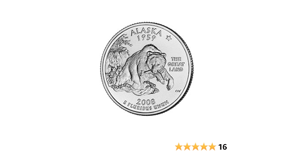 2008 P Alaska State Quarter Choice Uncirculated At Amazon S Collectible Coins Store