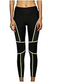 Lotsyle Women's Line Tights Mesh Panels Workout Sports Gym Yoga Leggings Pants