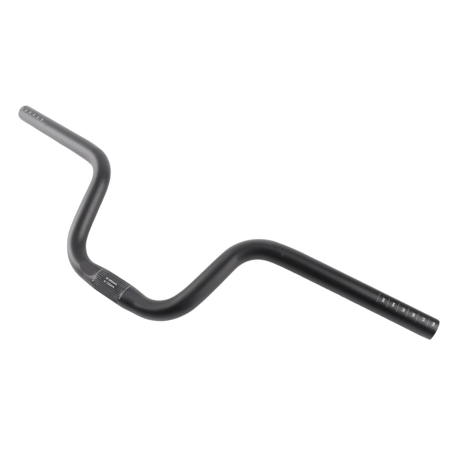 VBESTLIFE Bike Riser Handlebar, Dia 25.4mm Aluminum Alloy Bike Swallow Shaped Handlebar Fits for Folding Bike Black(Lift 120mm / 4.7in)