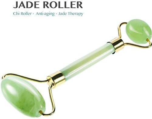NeutroBeauty Jade Roller for Face, Premium Quality, 100% Real Natural Jade Stone, Anti-Aging Beauty Skincare Tool to Rejuvenate Facial Skin Cooling, Slimming &amp; Firming And Reduce Wrinkles Massager (I)