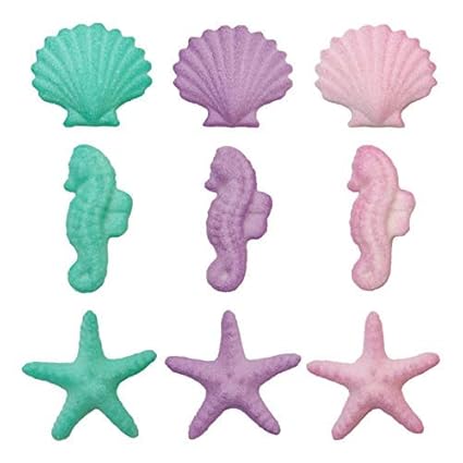 Amazon Com Ncs Shimmering Pink Purple Teal Seahorses Starfish
