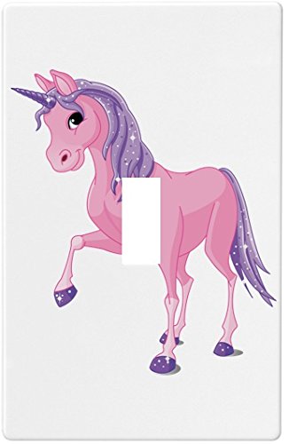 Pink and Purple Unicorn Wallplate Decorative Switch Plate Cover (1 Gang - Sin.