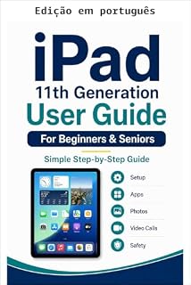 Livro Guia do usuário do iPad de 11ª geração para iniciantes e idosos